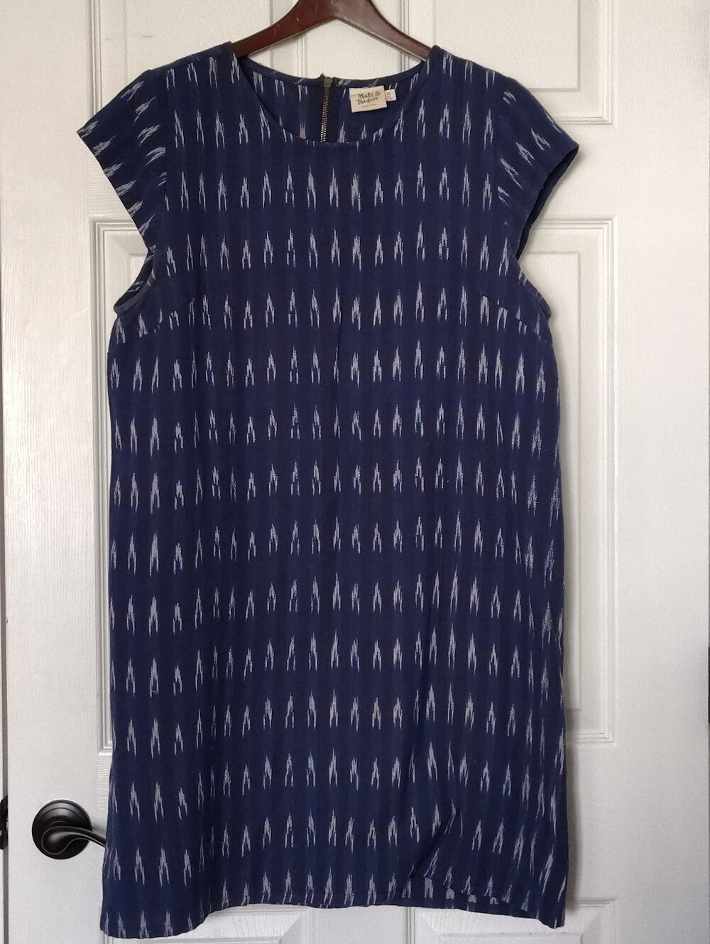 Mata Traders Shelby Shift Dress - Sapphire Blue Ikat XL